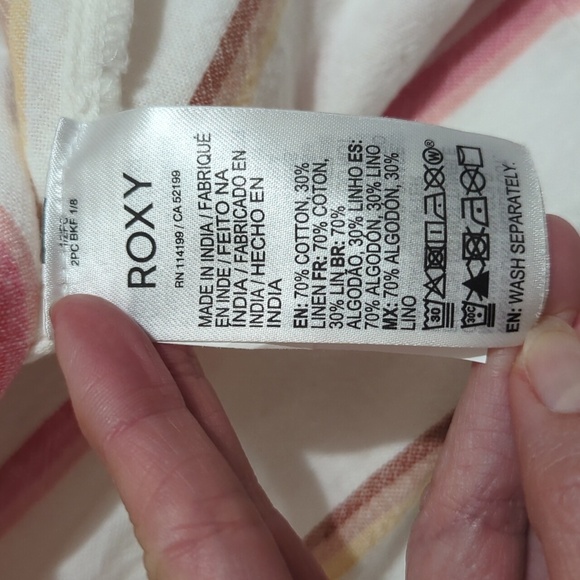 ROXY Sunlit Twist Dress, Color Cream Pink Size SP - Picture 16 of 16